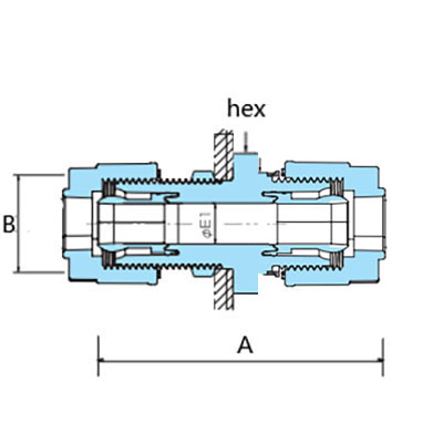 PFA入珠直通板式接头 SUPA-3