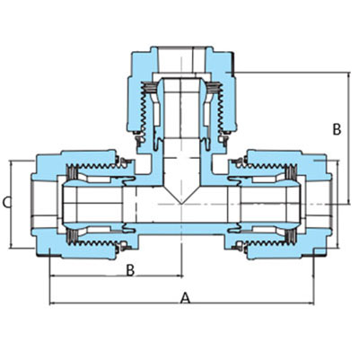 PFA入珠三通接头 UTA-3